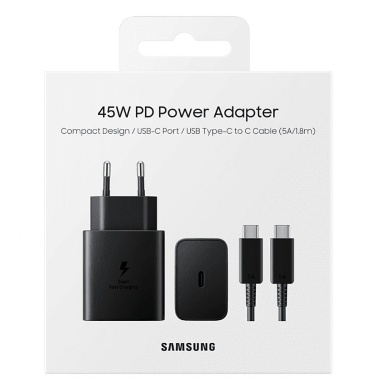 Samsung 45W 2 Pin Power Adapter (Type-C Cable)